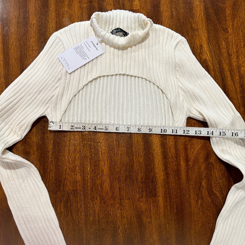 Pretty Garden Mock Neck Bolero Top -‎ Size S - NEW With Tags. - Picture 9 of 11